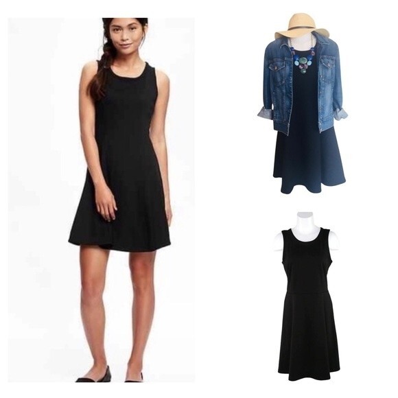 Old Navy black skater dress size small - Picture 1 of 7